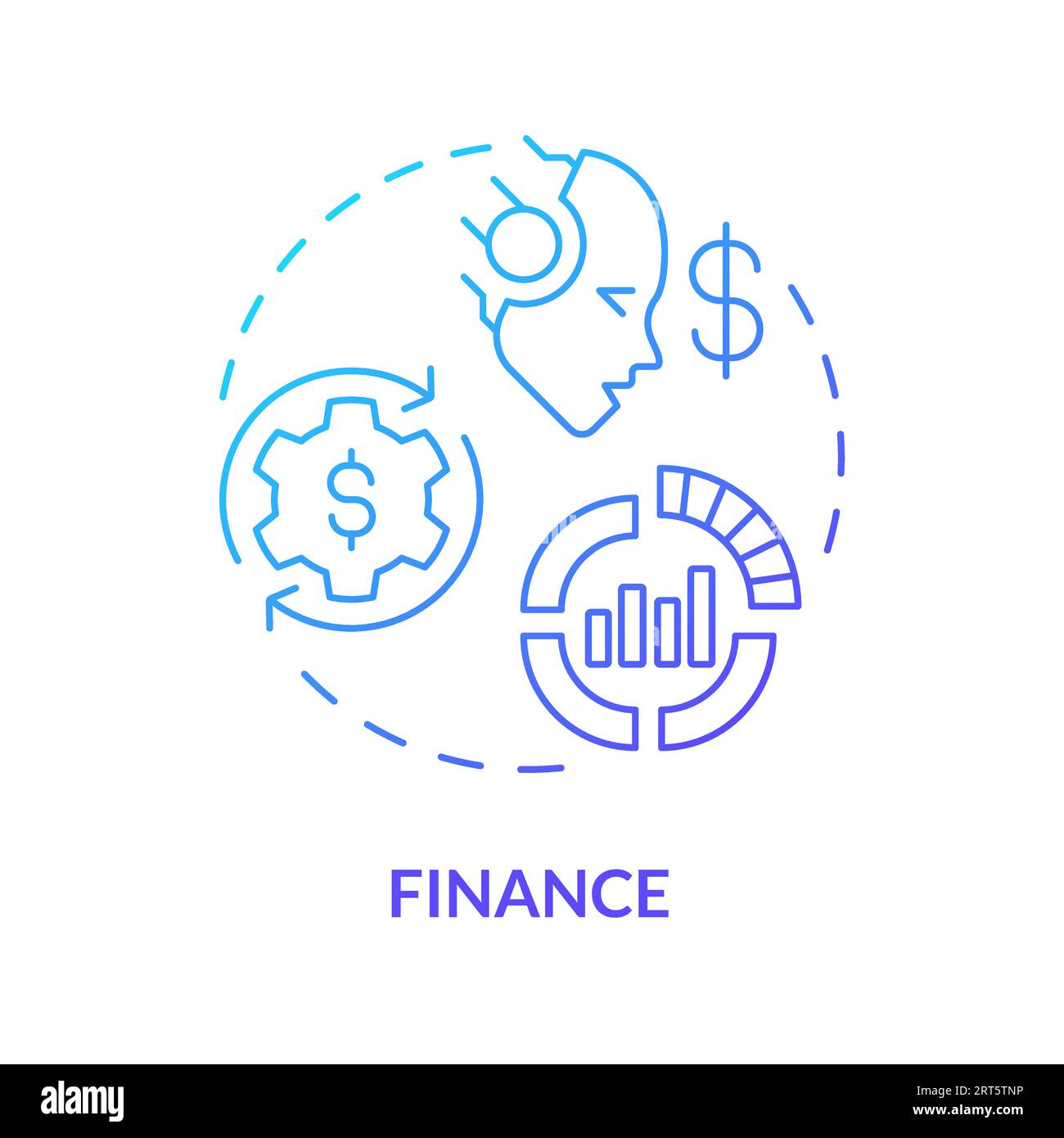 2D gradient finance line icon concept Stock Vector