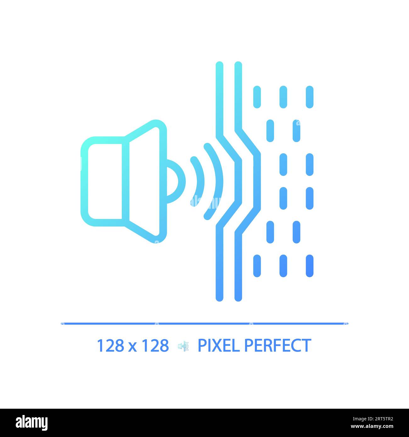 Pixel perfect soundproof material gradient thin linear icon Stock Vector