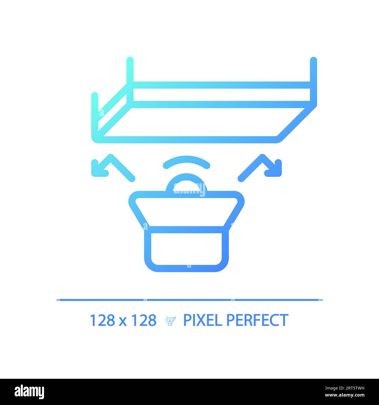 Pixel perfect soundproof ceiling gradient thin linear icon Stock Vector