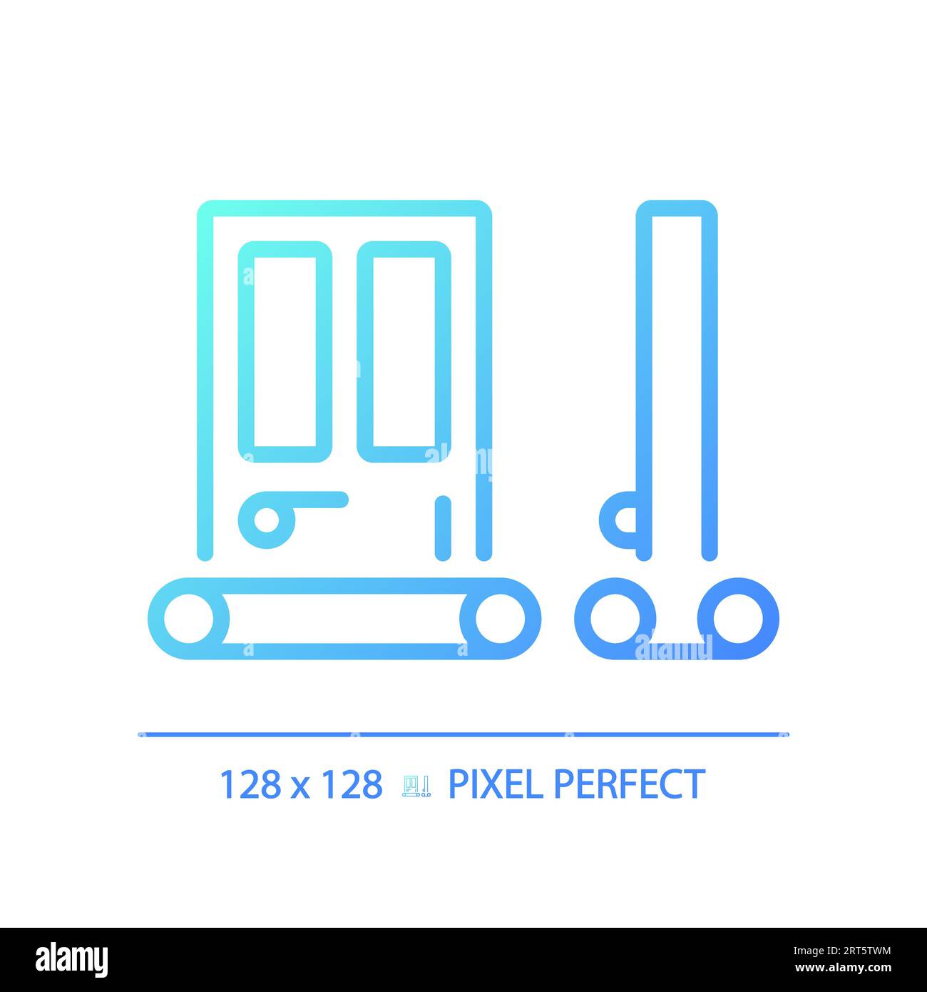 Pixel perfect door seal gradient thin linear icon Stock Vector