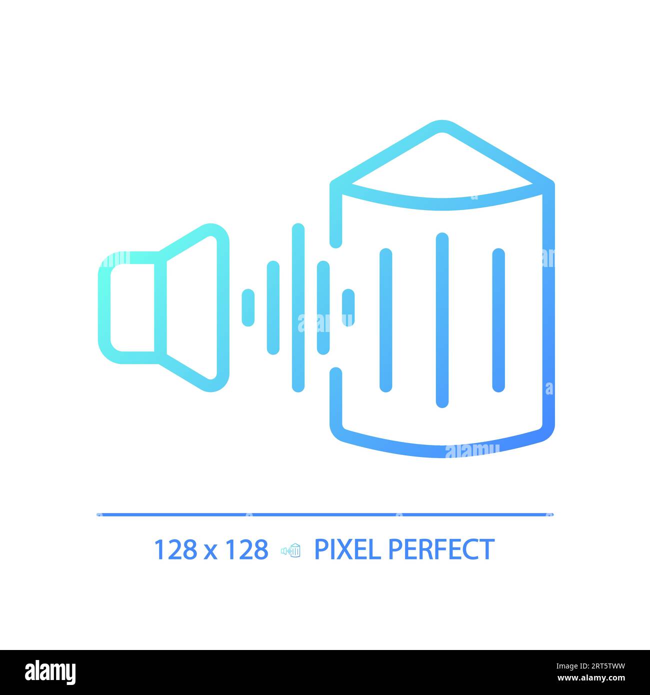 Pixel perfect soundproofing layer gradient thin linear icon Stock Vector