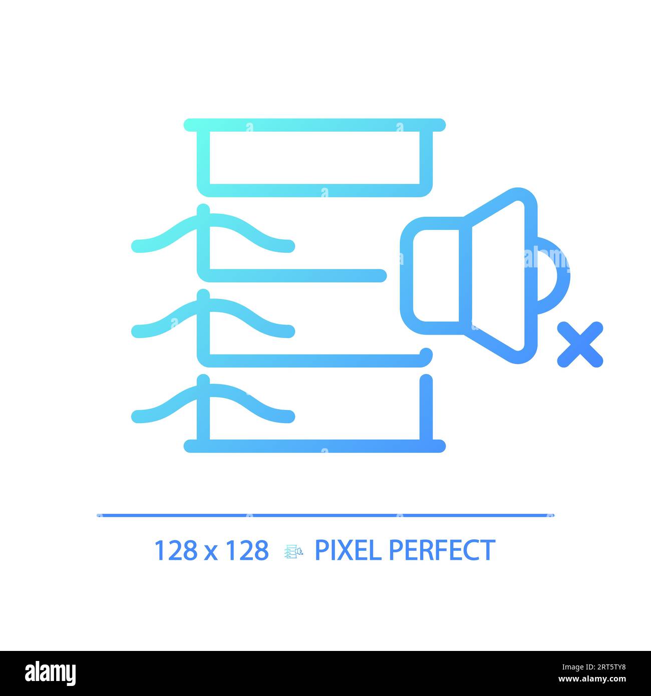 Pixel perfect acoustic louvres gradient thin linear icon Stock Vector ...