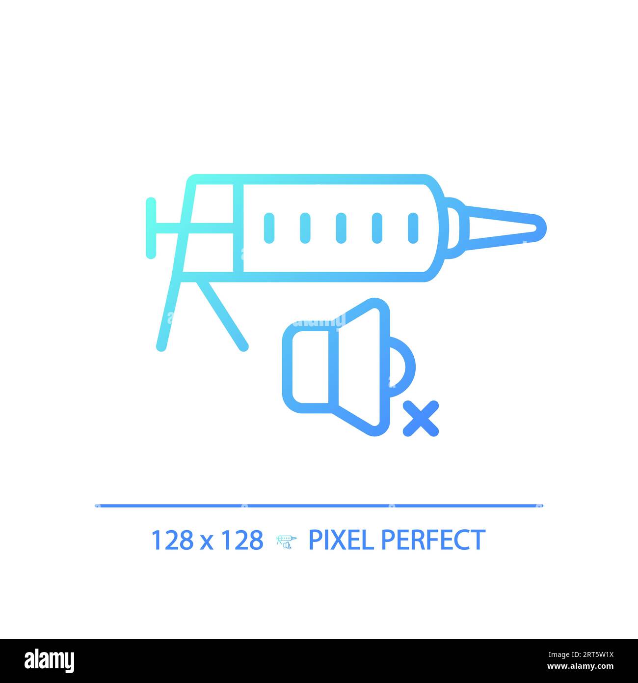 Pixel perfect soundproof sealant gradient thin linear icon Stock Vector