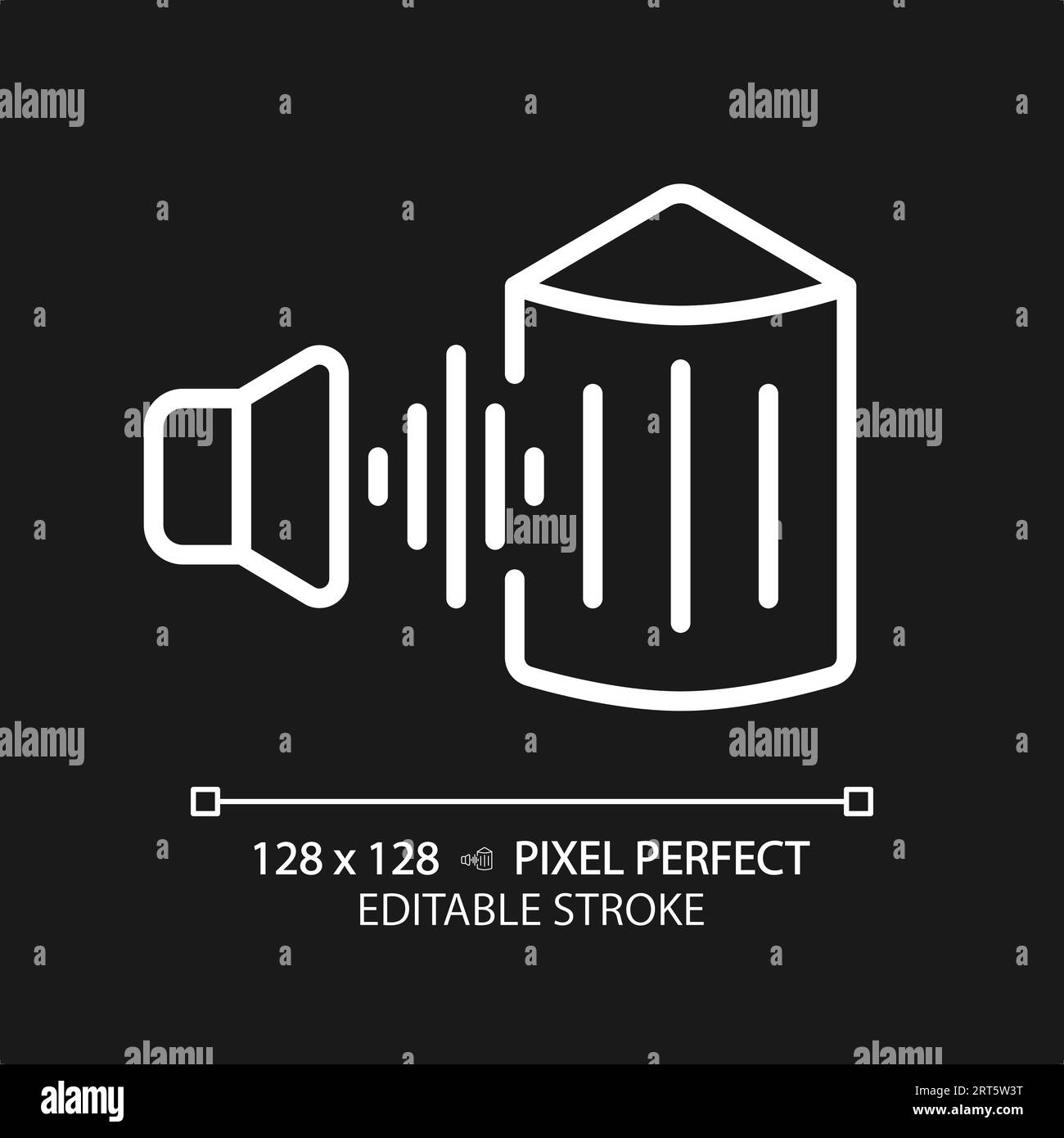 Customizable soundproofing layer white thin linear icon Stock Vector
