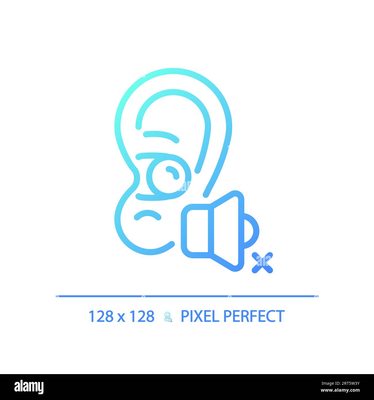 Pixel perfect earplug gradient thin linear icon Stock Vector