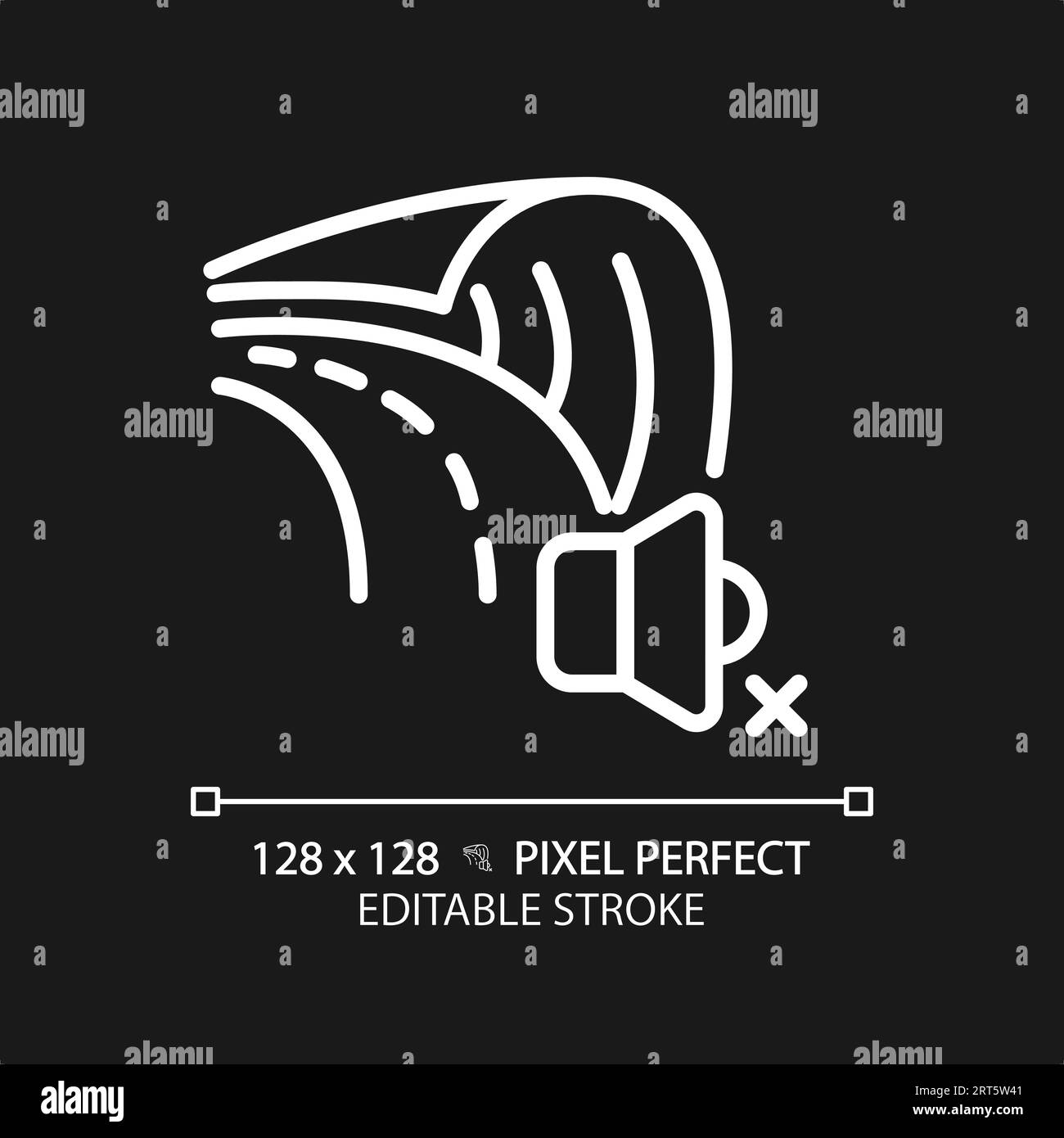 Customizable soundproof road white thin linear icon Stock Vector