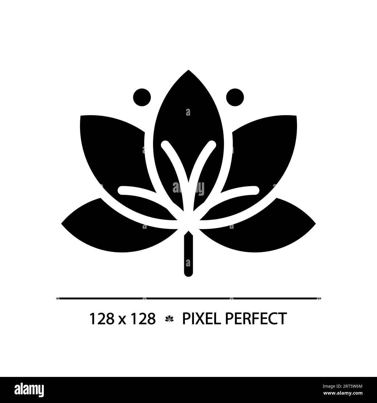 Pixel perfect lotus glyph style black icon Stock Vector Image & Art - Alamy