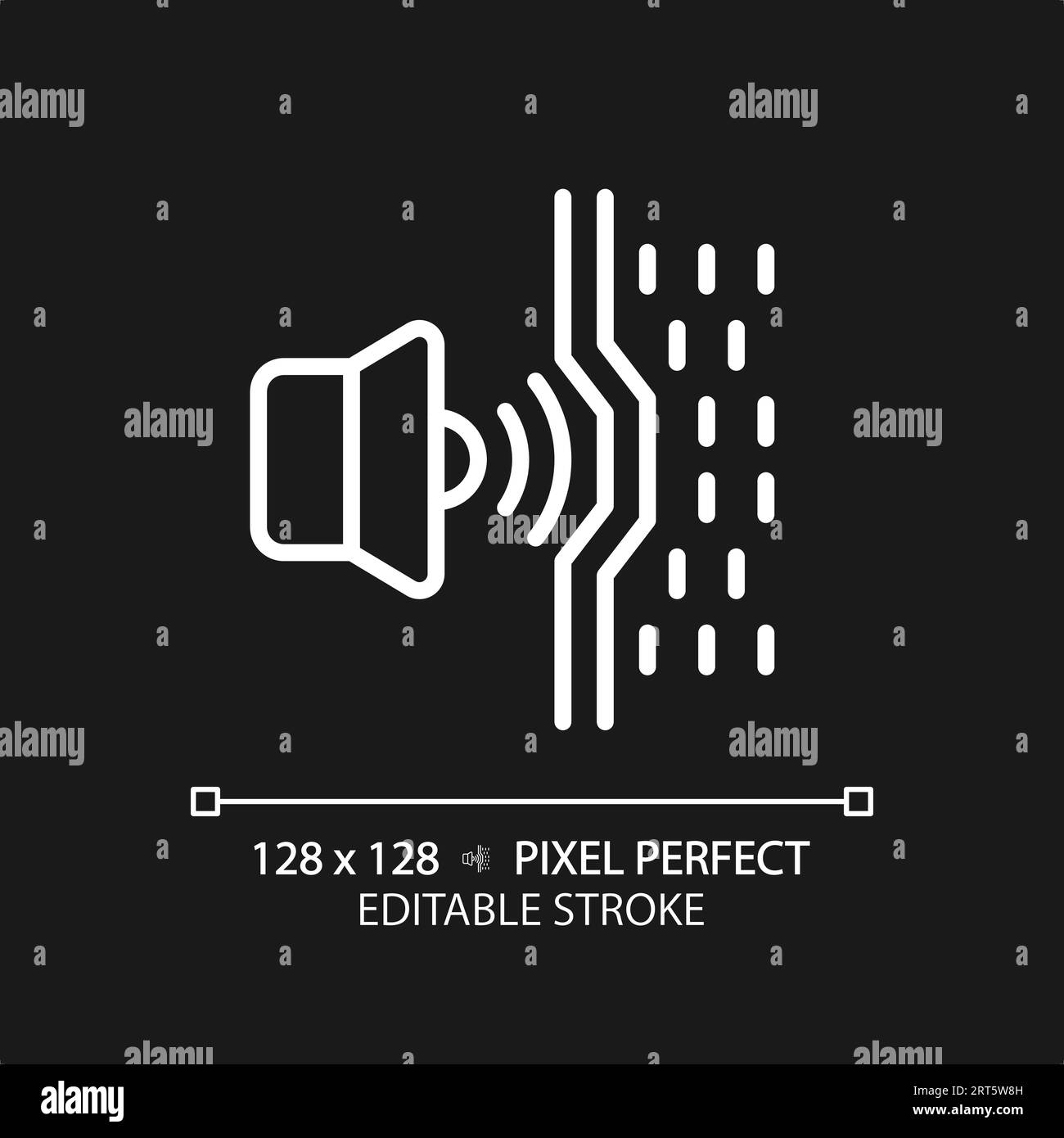 Customizable soundproof material white thin linear icon Stock Vector
