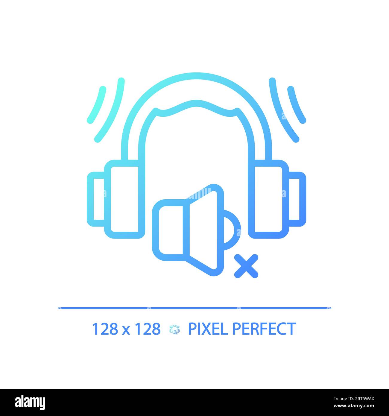Pixel perfect earmuffs gradient thin linear icon Stock Vector
