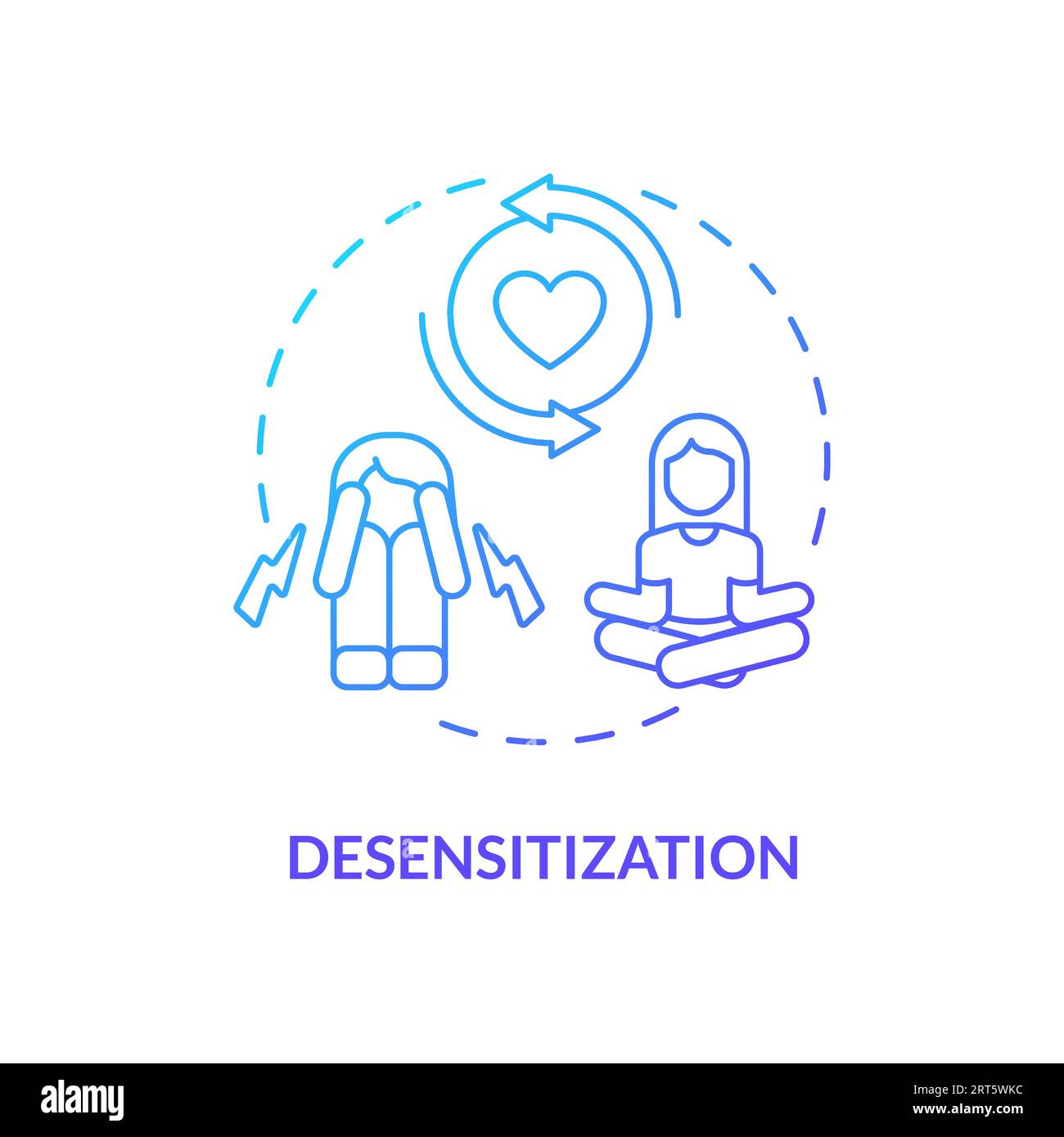 2D desensitization gradient line icon concept Stock Vector