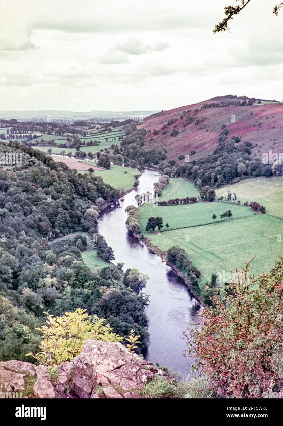 River Wye from Symonds Yat Rock, Herefordshire, England, UKSeptember 1962 Stock Photo