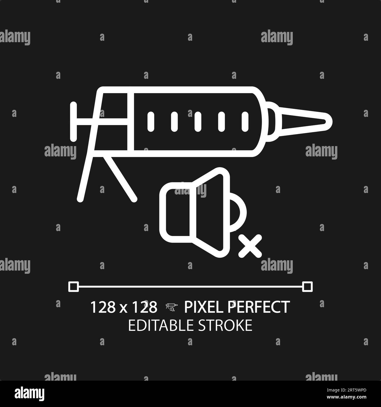 Customizable soundproof sealant white thin linear icon Stock Vector