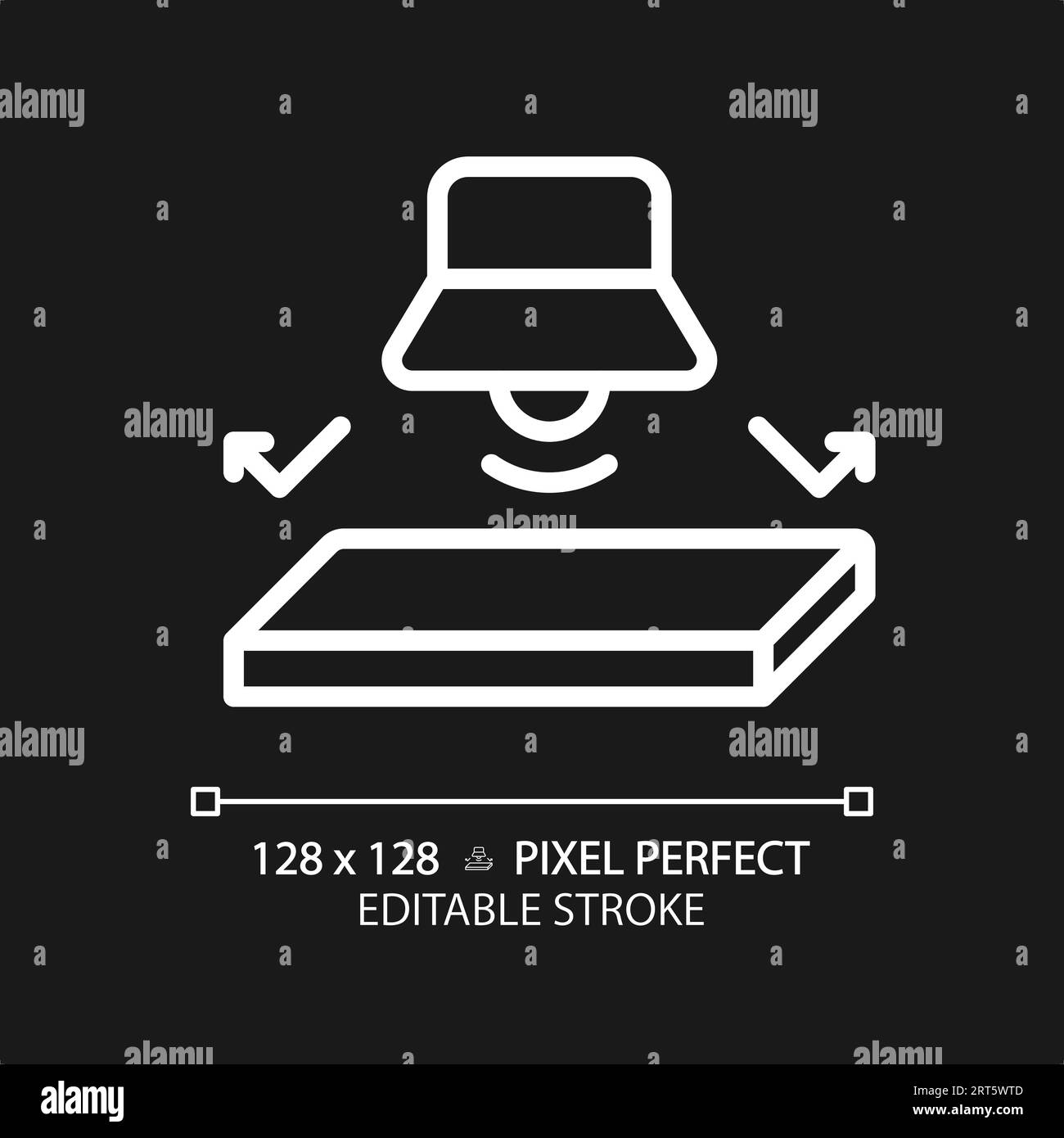 Customizable soundproof flooring white thin linear icon Stock Vector