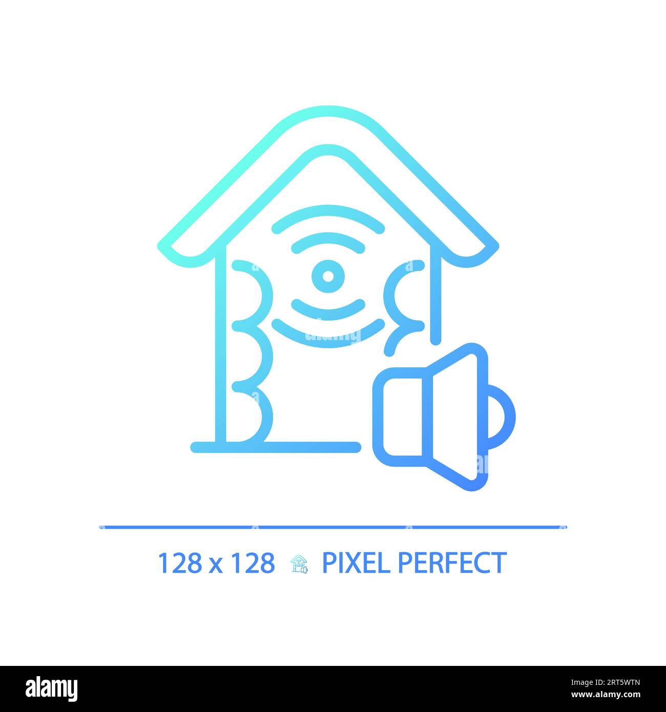 Pixel perfect soundproof walls gradient thin linear icon Stock Vector