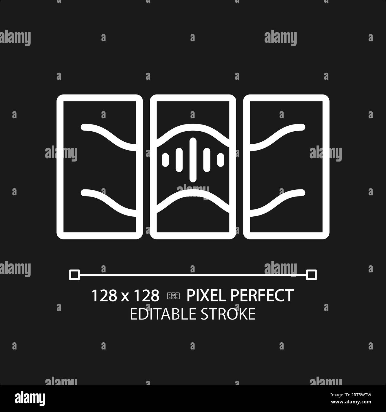 Customizable soundproof white thin linear icon Stock Vector