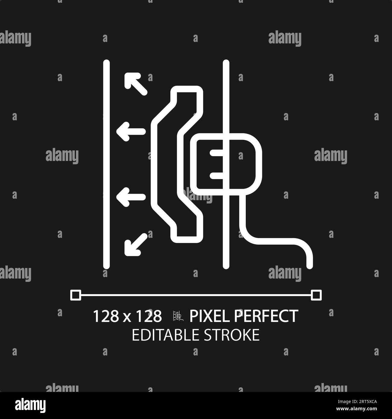Customizable soundproof material white thin linear icon Stock Vector