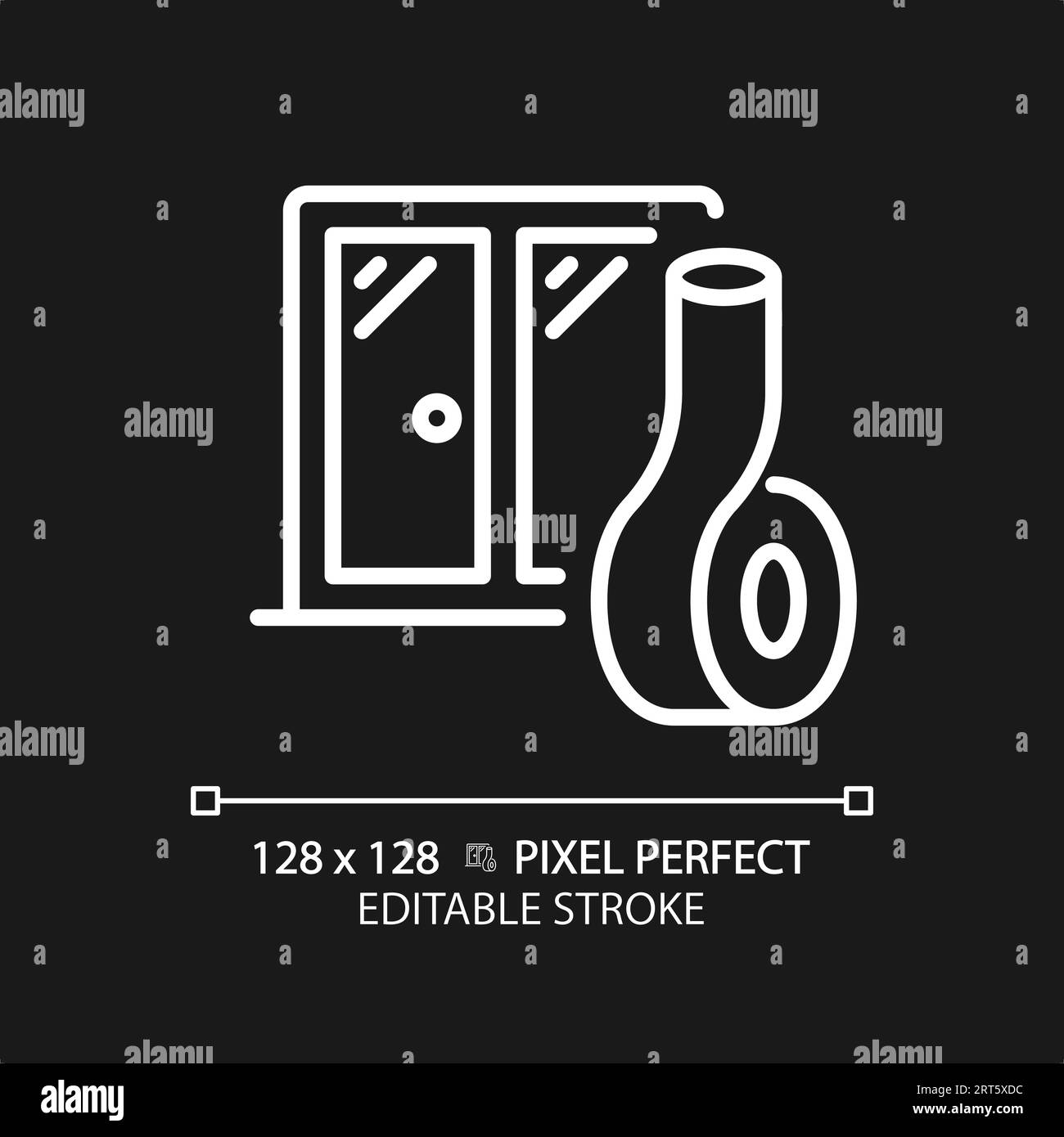 Customizable soundproof windows white thin linear icon Stock Vector