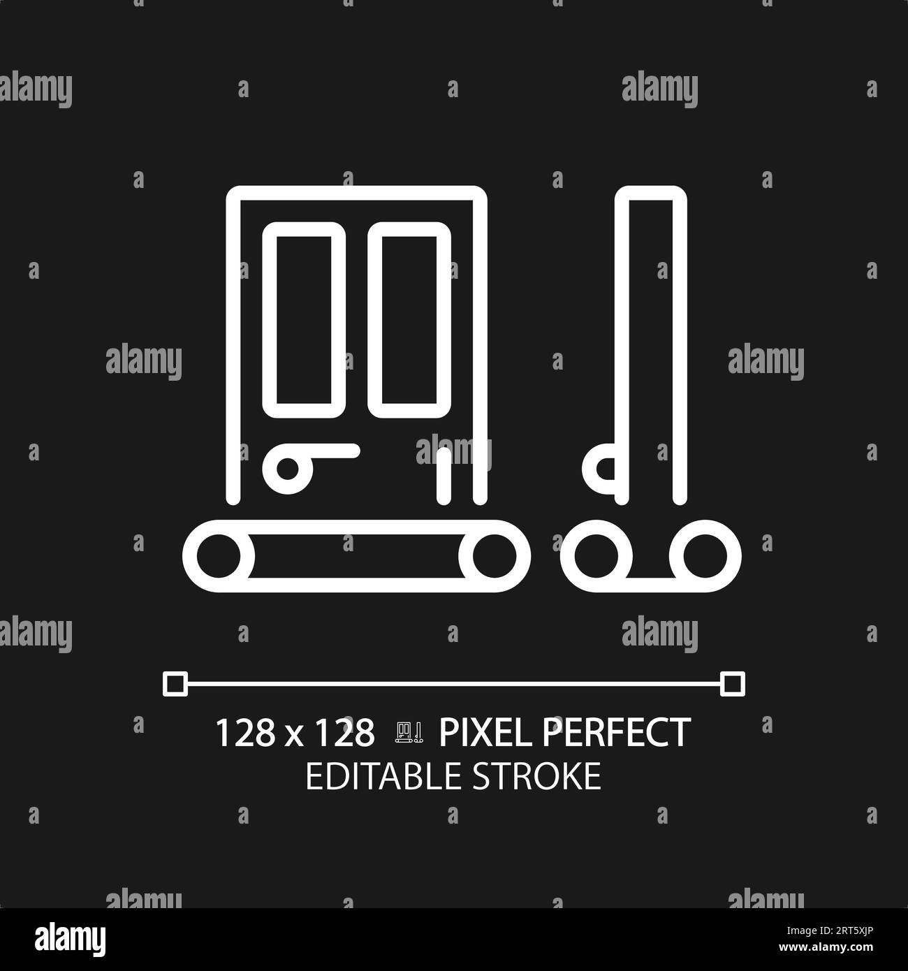 Customizable door seal white thin linear icon Stock Vector