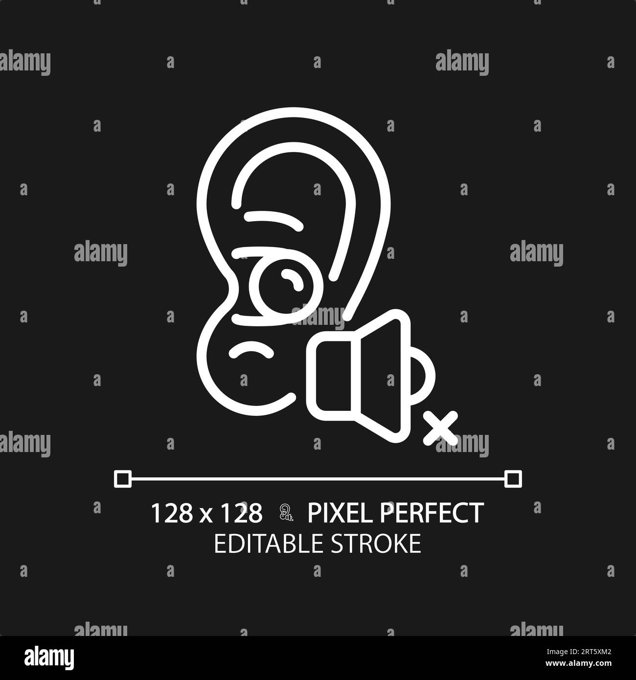 Customizable earplug white thin linear icon Stock Vector