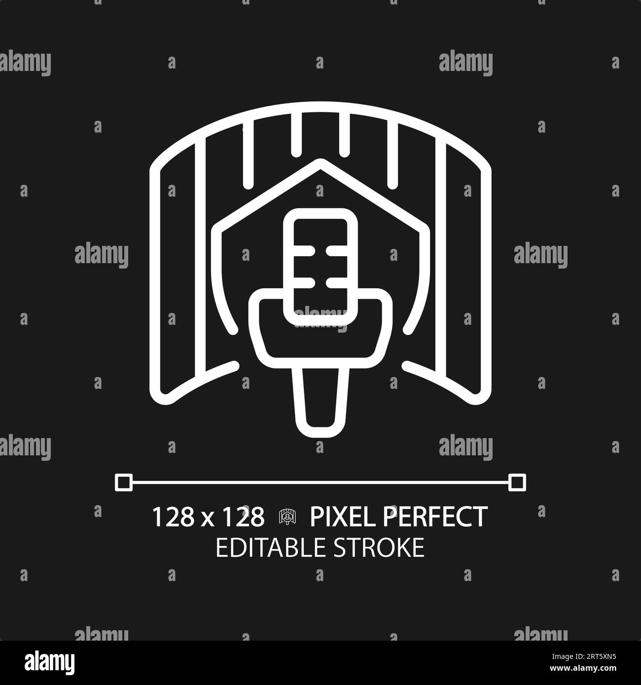 Customizable soundproof studio white thin linear icon Stock Vector