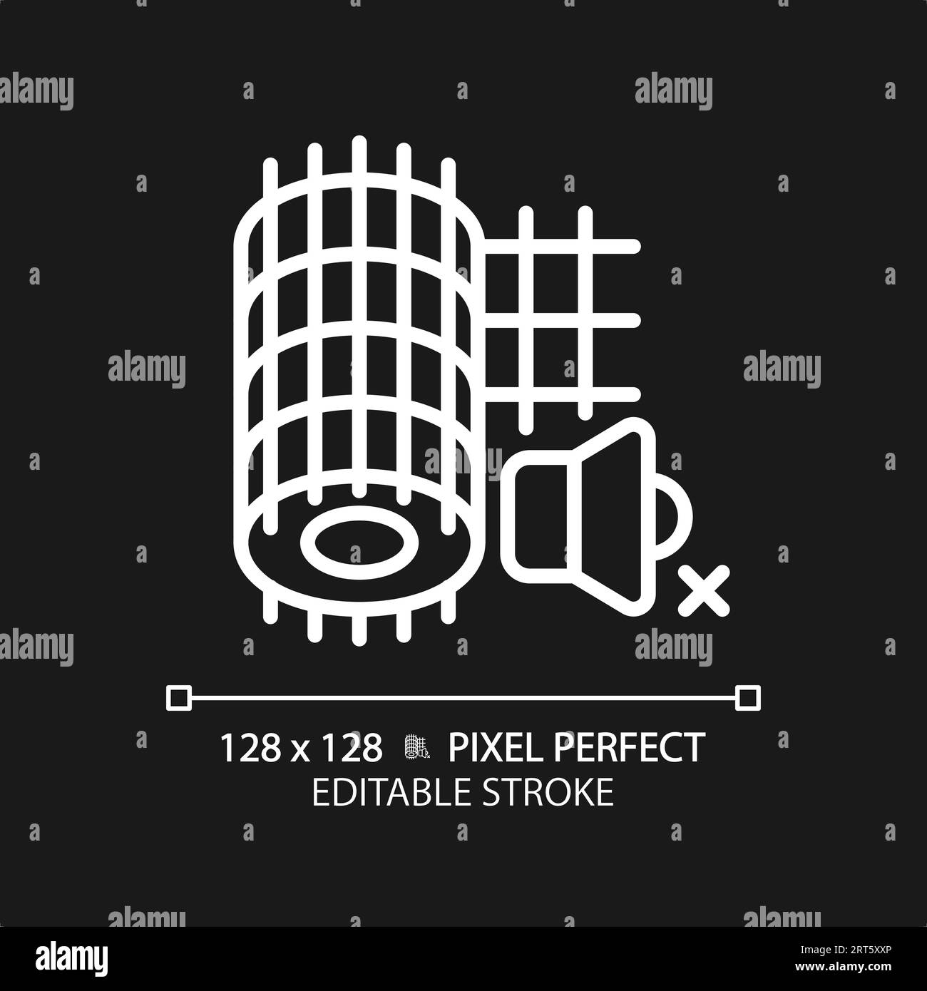 Customizable soundproof mesh white thin linear icon Stock Vector