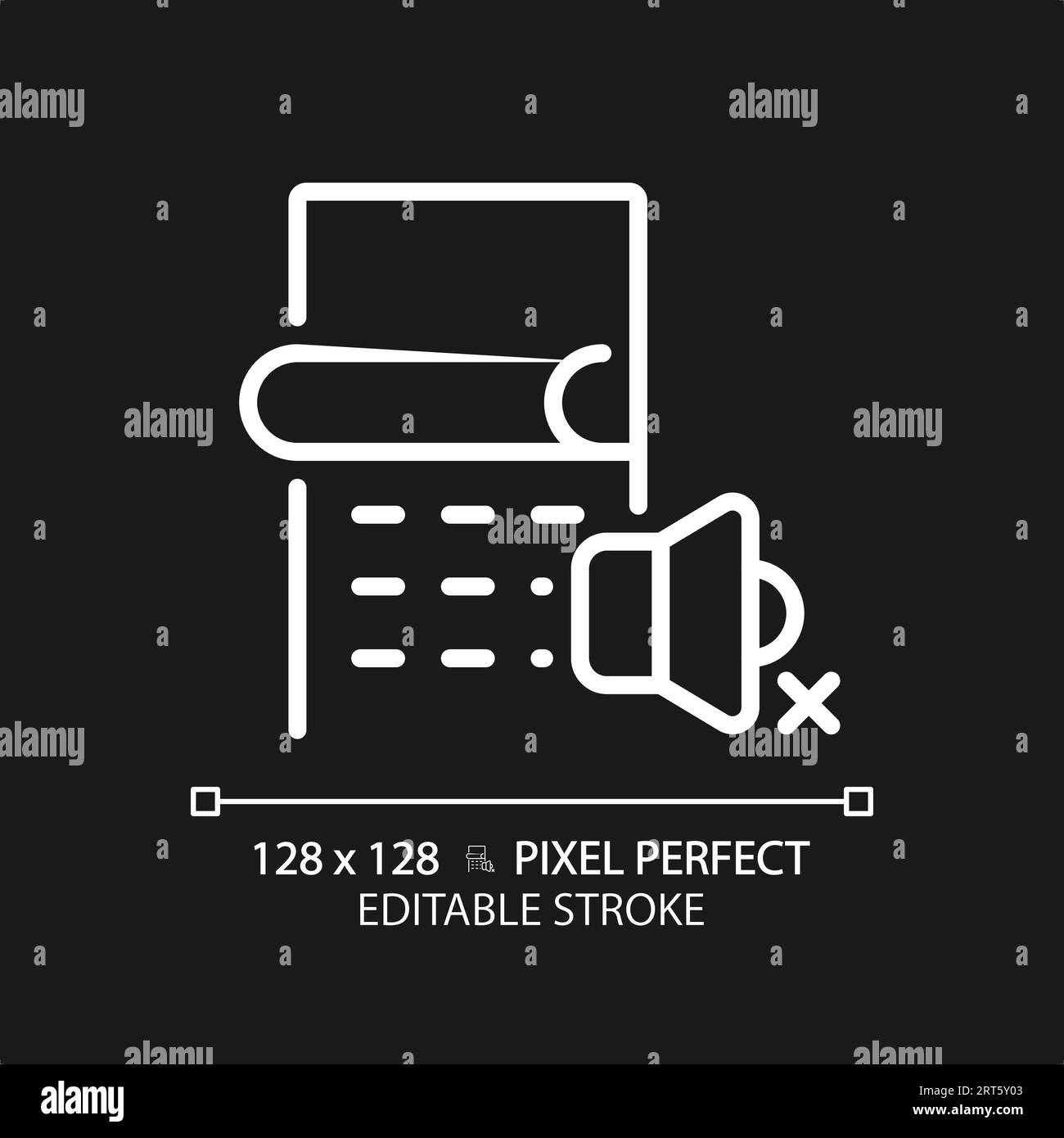 Customizable soundproof wall covering white thin linear icon Stock Vector