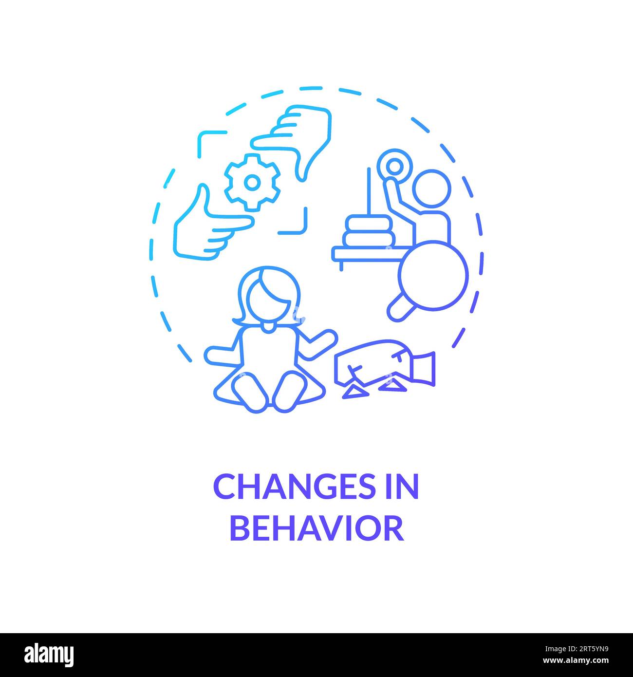 2D changes in behavior gradient line icon concept Stock Vector