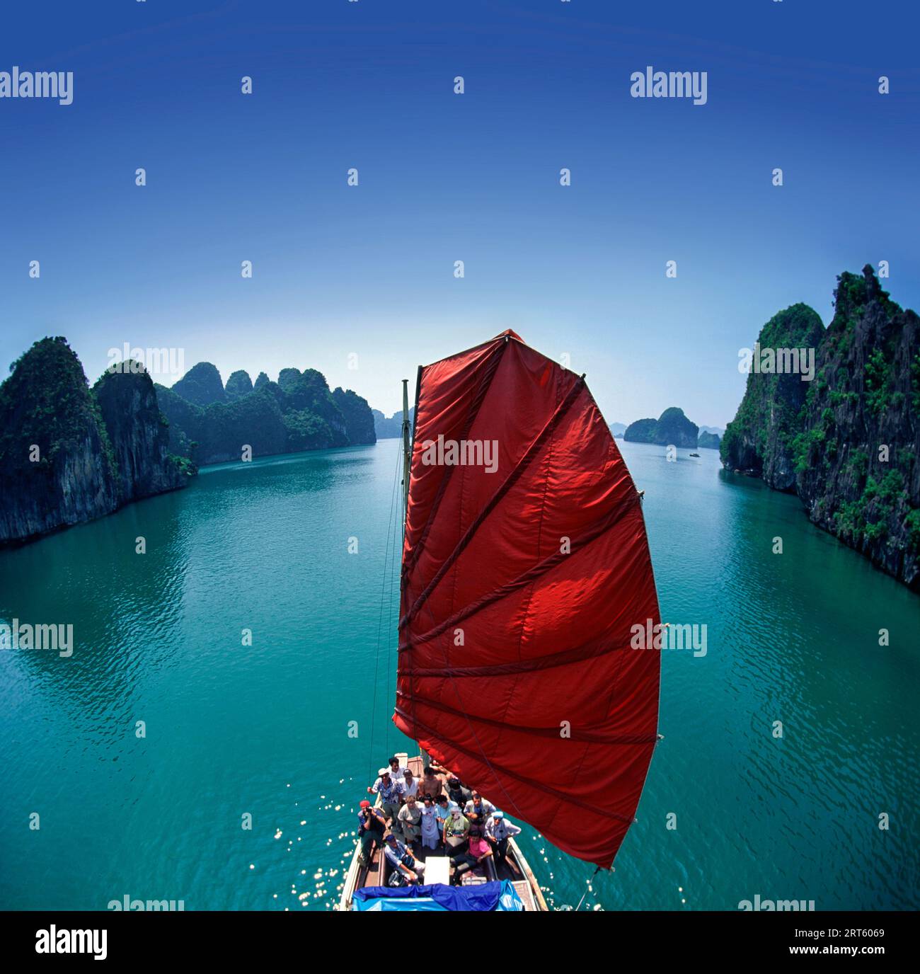 Tourist Junk in Halong Bay Stock Photo