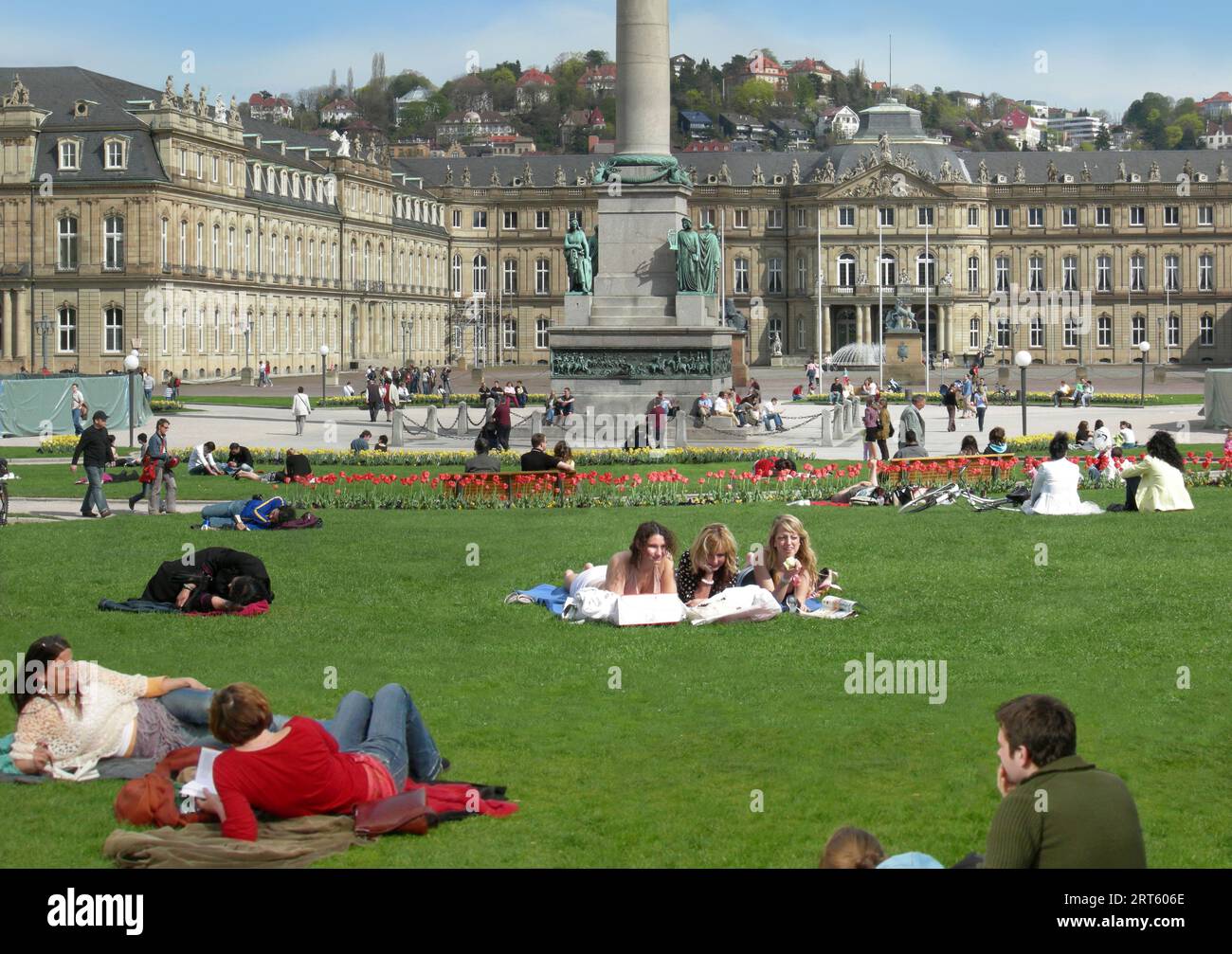 Schlossplatz in summer, Stuttgart, Germany. Stock Photo