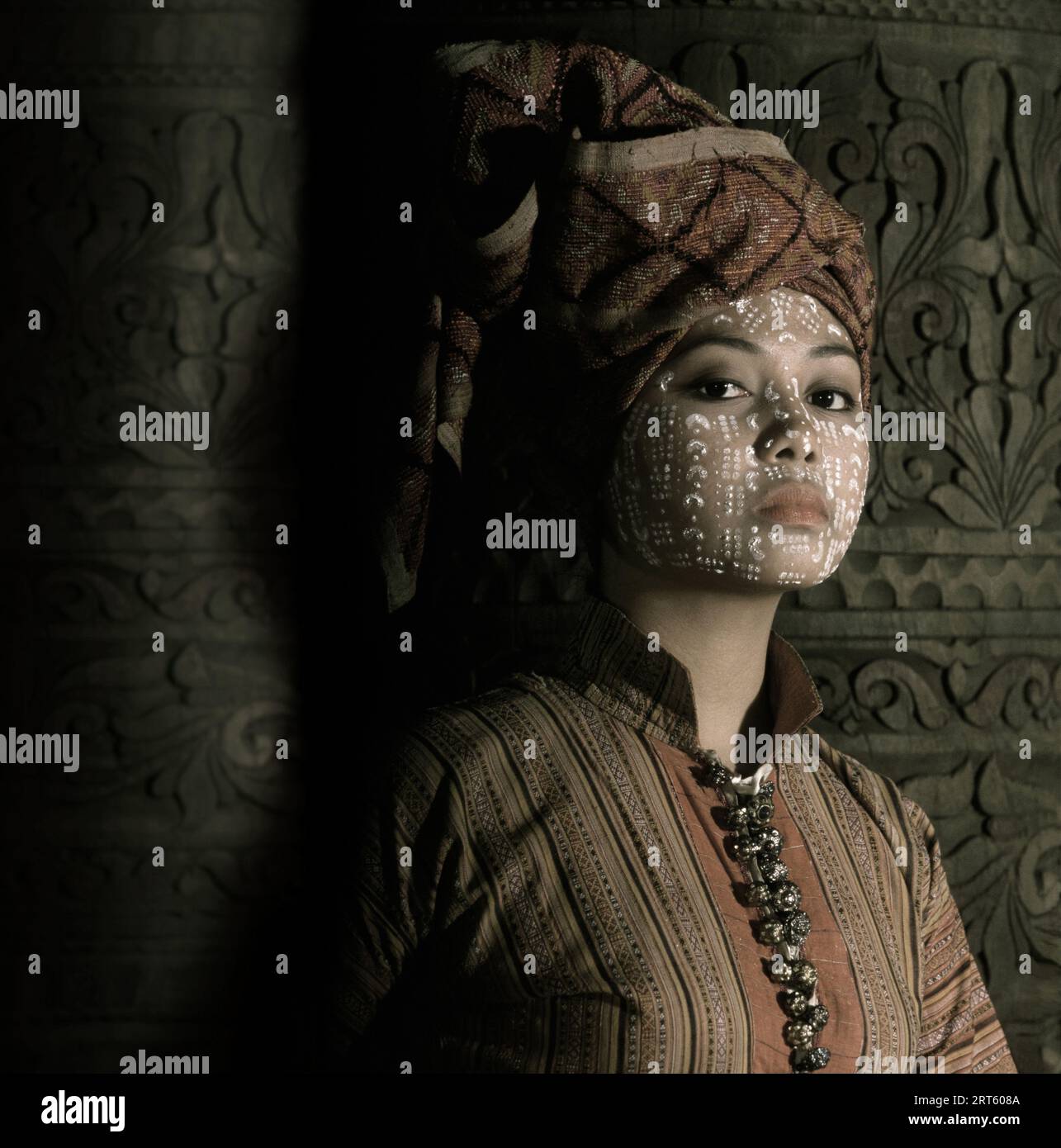 Yakan bride with traditional skin decoration, Philippines. Stock Photo