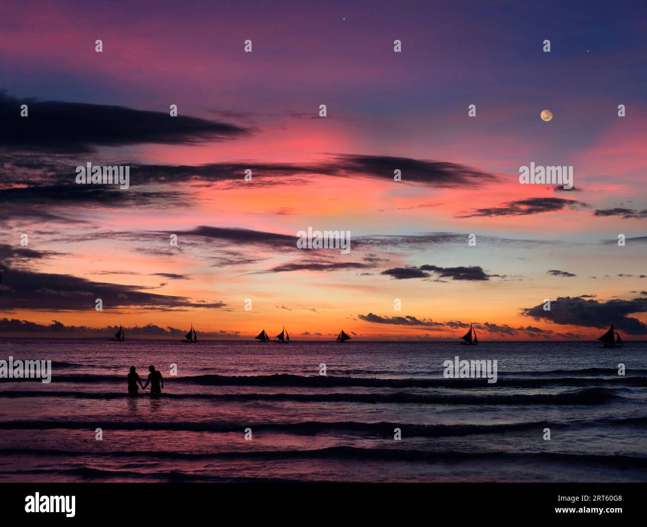 sunset in Boracay. Stock Photo