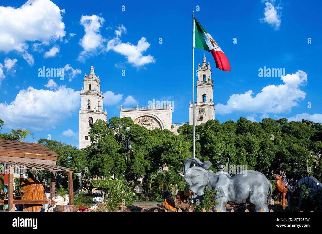 Mexico, Cathedral of Merida, oldest cathedral in Latin America. Stock Photo