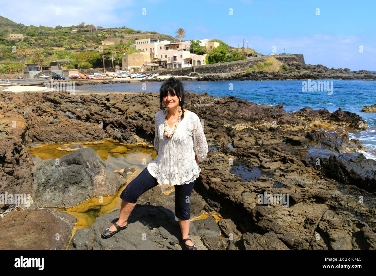Old woman in bikini age 65 years hires stock photography and images