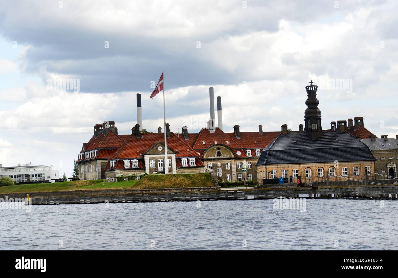 A view of the Nyholm Central Guardhouse in Holmen, Copenhagen, Denmark. Stock Photo