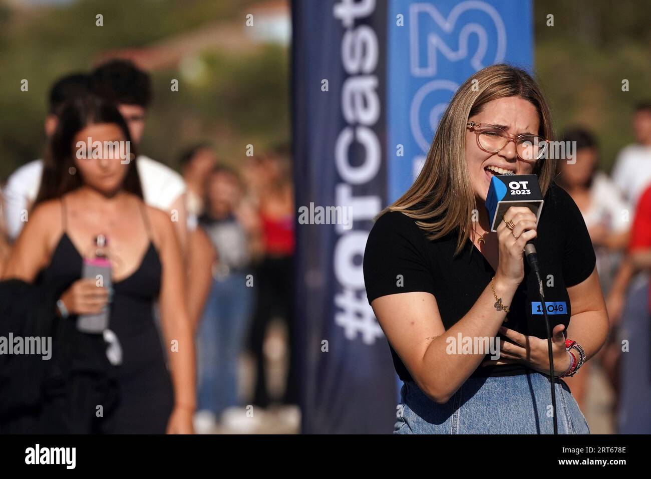Candidates during the auditions for Operación Triunfo 'OT' 2023 in the  capital. On September 11, 2023 in Malaga, (Andalusia, Spain). Thousands of  people gathered today at La Caja Blanca, in Teatinos, to