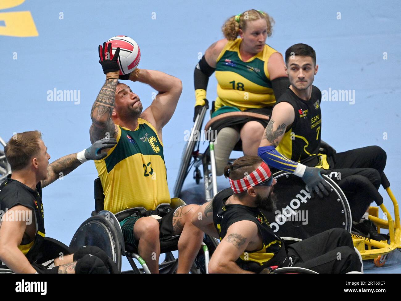 Diabled Rugby Duesseldorf, Germany. 11th Sep, 2023. Teams Ausrtralia (Yellow) and ...