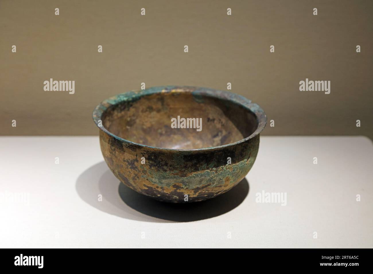 Ancient Chinese bronze utensils, unearthed cultural relics Stock Photo