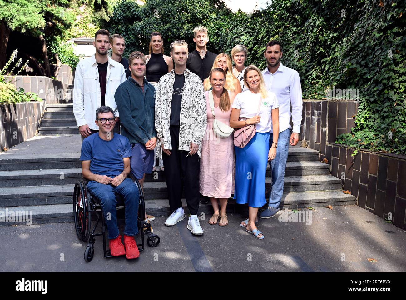Prague, Czech Republic. 11th Sep, 2023. Jan Cerny, centre, designer of