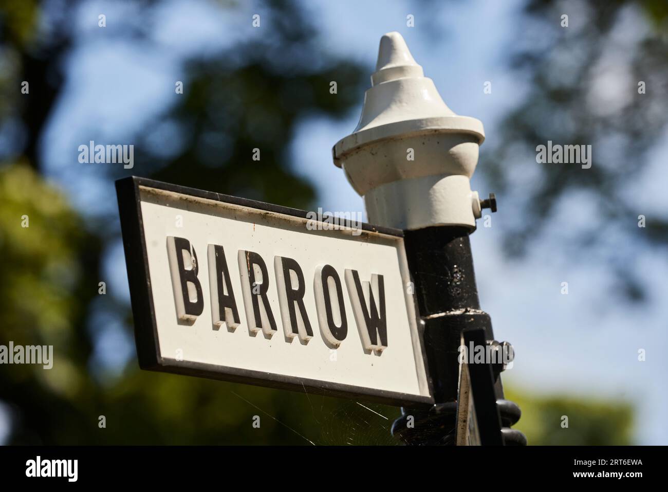 Barrow in Lancashire direction sign Stock Photo