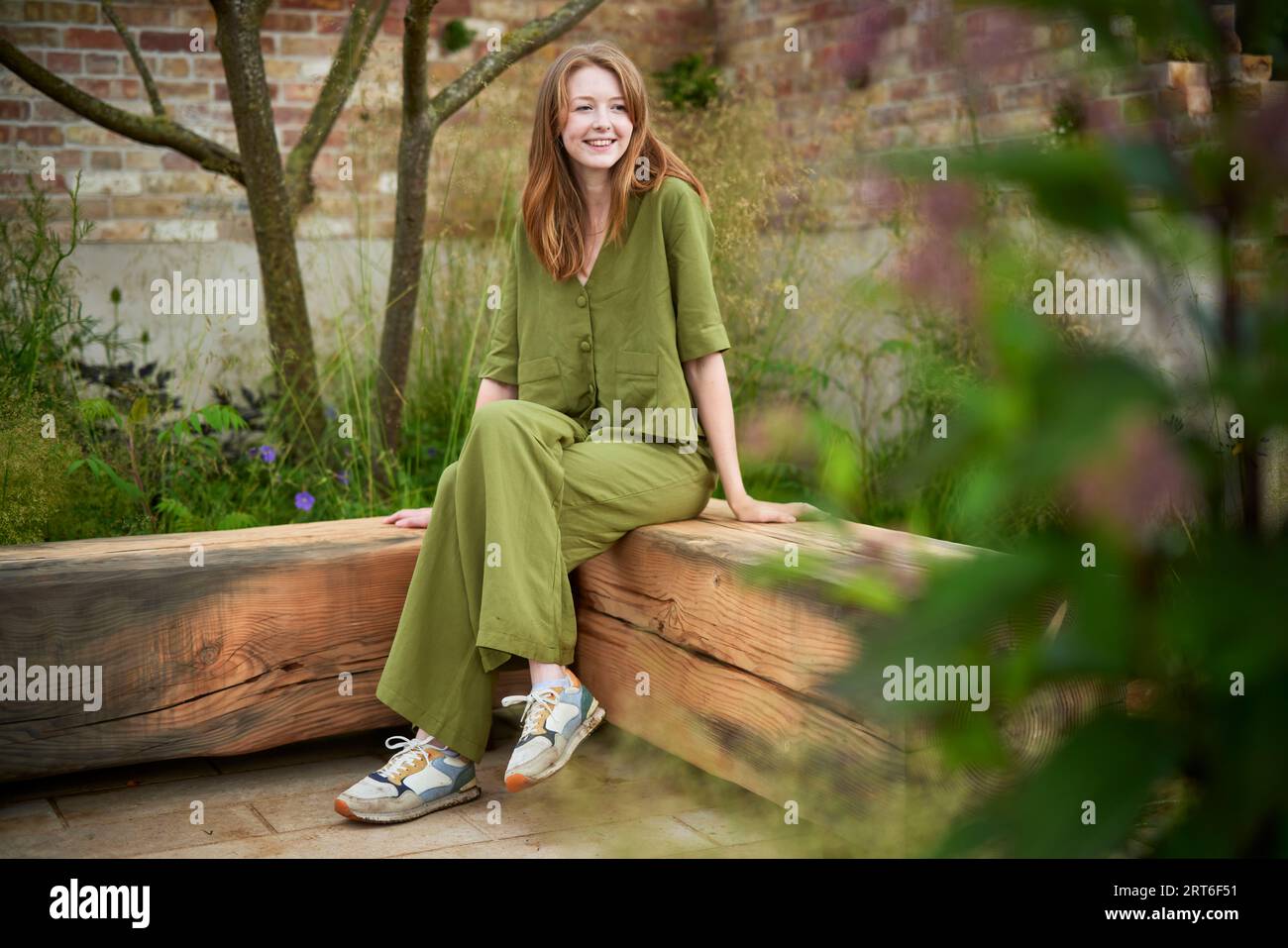 RHS Tatton silver winning garden by young designer Camellia Hayes, after the show the garden be donated to St Luke’s CofE School in Salford. Stock Photo