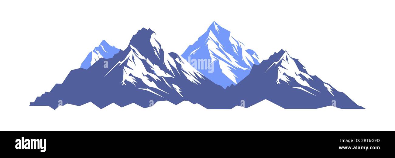 Mountains in flat style on white background. Vector illustration Stock Vector