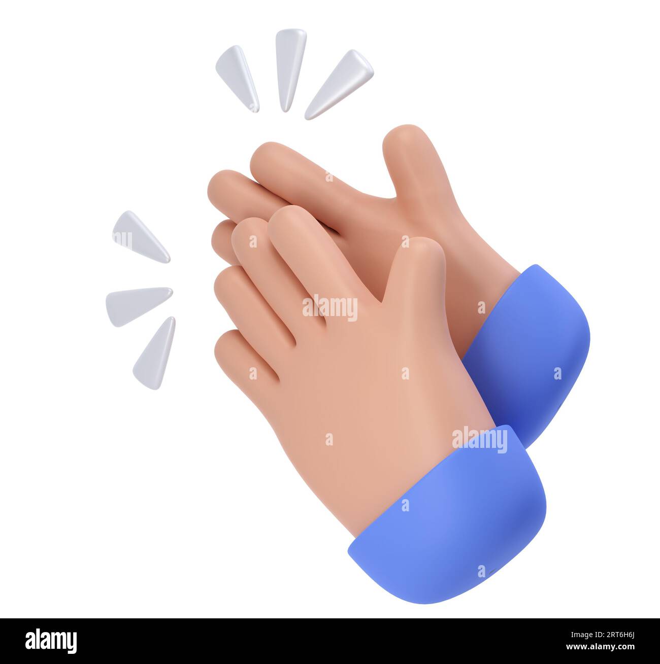 3D Clapping Hands dark skin icon isolated with clipping path applauding ...