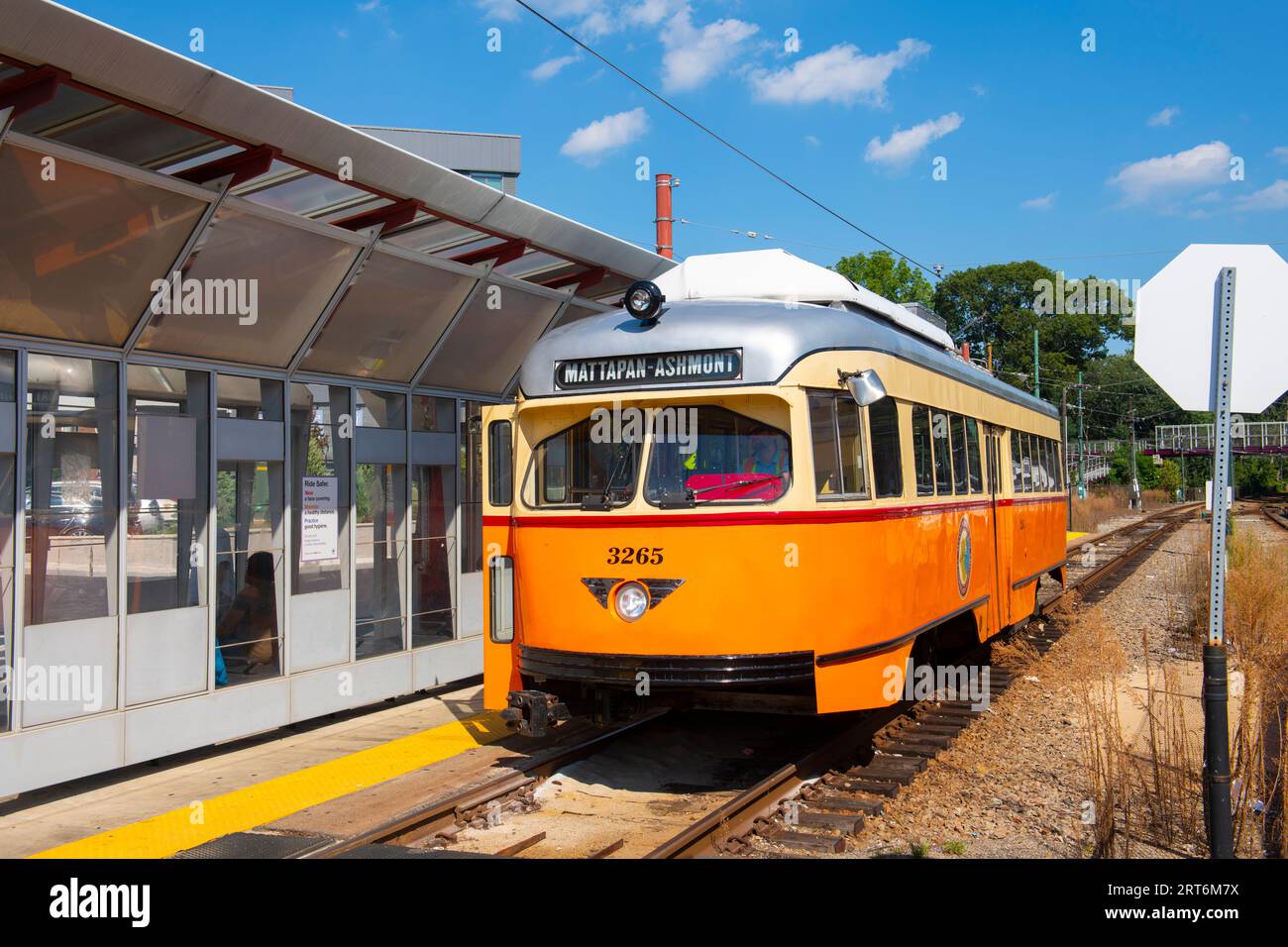 Boston MBTA Red Line Extension Ashmont Mattapan Line PCC Streetcar at