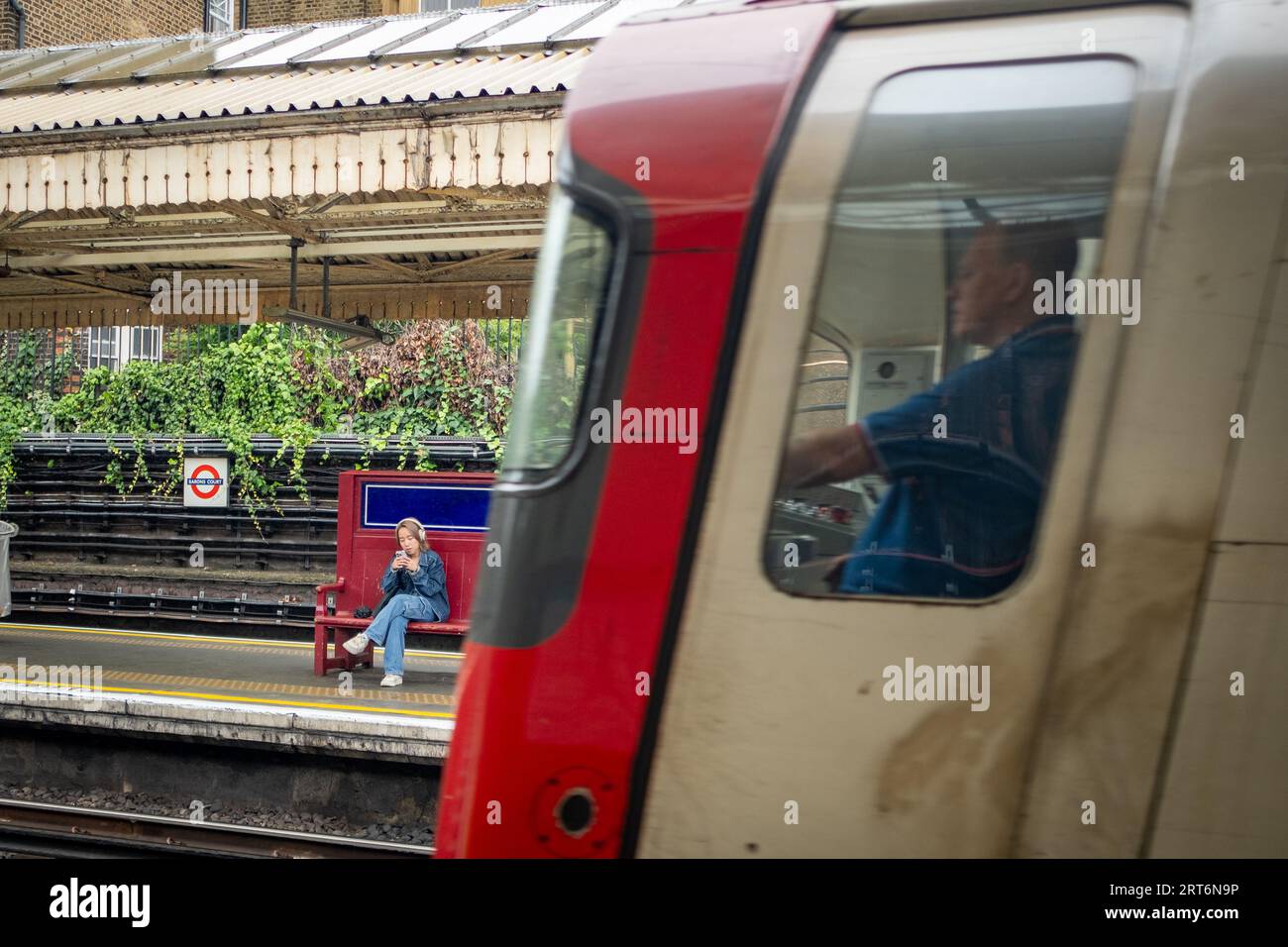 LONDON AUGUST 8, 2023 Barons Court station on the district line in