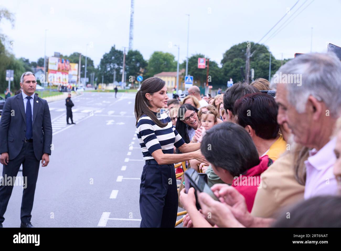 Sigueiro/Orosos, Spain. September 11, 2023, Sigueiro/Orosos, Galicia,  Spain: Queen Letizia of Spain attends the Opening of the School Year  2023/2024 at CEIP do Camino Ingles on September 11, 2023 in  Sigueiro/Orosos, Spain (