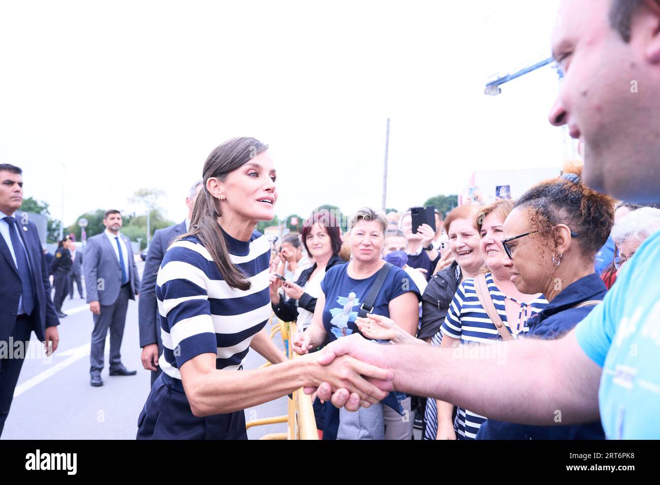 Sigueiro/Orosos, Spain. September 11, 2023, Sigueiro/Orosos, Galicia,  Spain: Queen Letizia of Spain attends the Opening of the School Year  2023/2024 at CEIP do Camino Ingles on September 11, 2023 in  Sigueiro/Orosos, Spain (