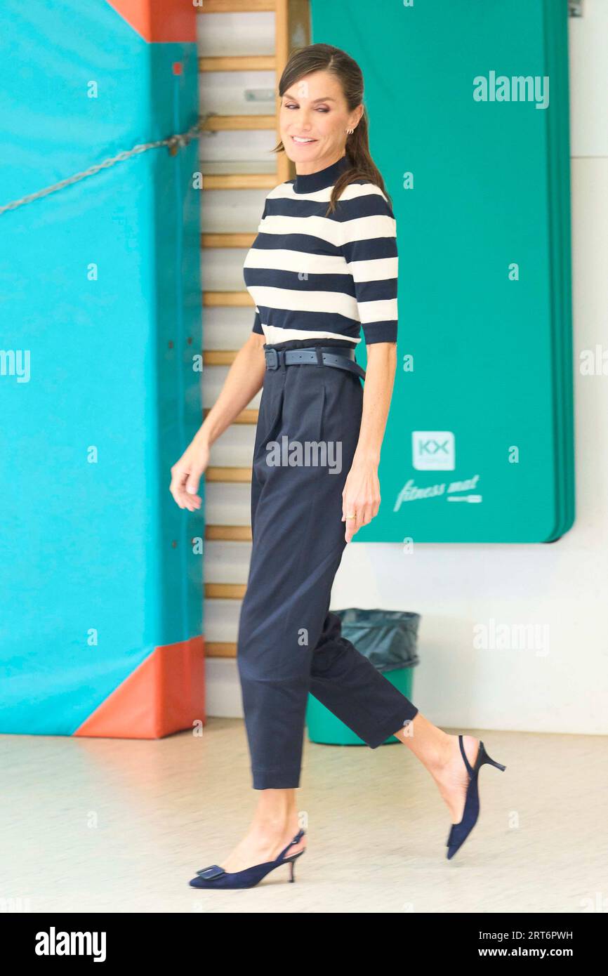 Queen Letizia of Spain attends the Opening of the School Year 2023/2024 at  CEIP do Camino Ingles on September 11, 2023 in Sigueiro/Orosos, Spain  Credit: agefotostock /Alamy Live News Stock Photo - Alamy