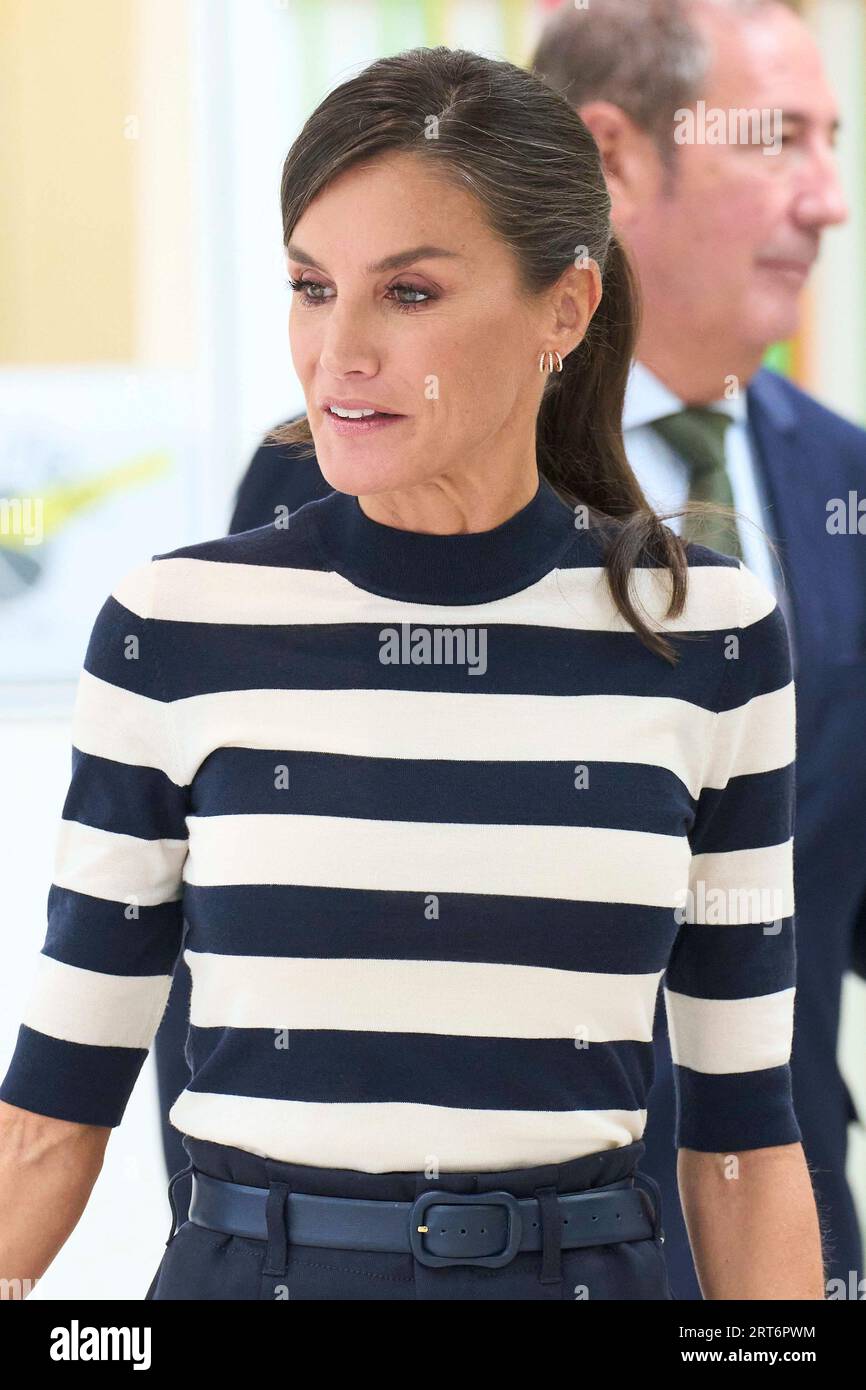 Queen Letizia of Spain attends the Opening of the School Year 2023/2024 at  CEIP do Camino Ingles on September 11, 2023 in Sigueiro/Orosos, Spain  Credit: agefotostock /Alamy Live News Stock Photo - Alamy