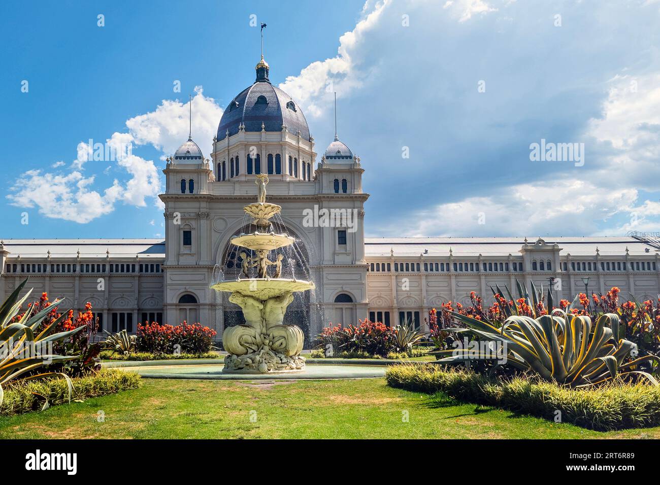 Royal Exhibition Building near Carlton Gardens in Melbourne, Victoria, Australia.  It's an UNESCO World Heritage Site, built in 1880. Stock Photo