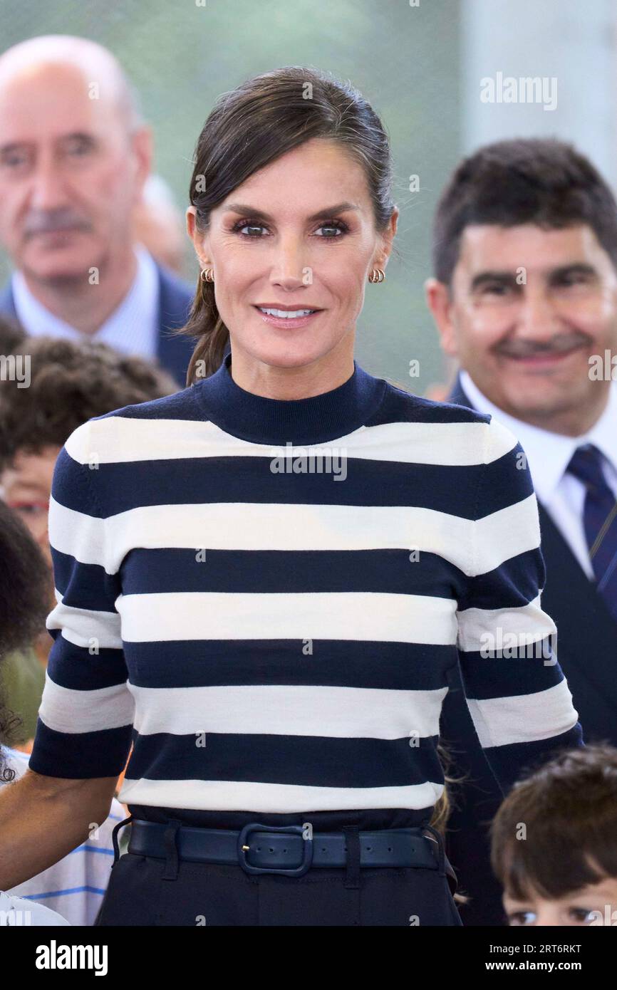 Queen Letizia of Spain attends the Opening of the School Year 2023/2024 at  CEIP do Camino Ingles on September 11, 2023 in Sigueiro/Orosos, Spain Stock  Photo - Alamy